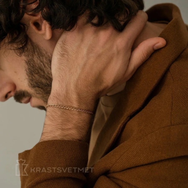 Браслет из красного золота, плетение «Нонна»